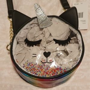 Betsey Johnson Unicorn Cat Rainbow Barrel Bag